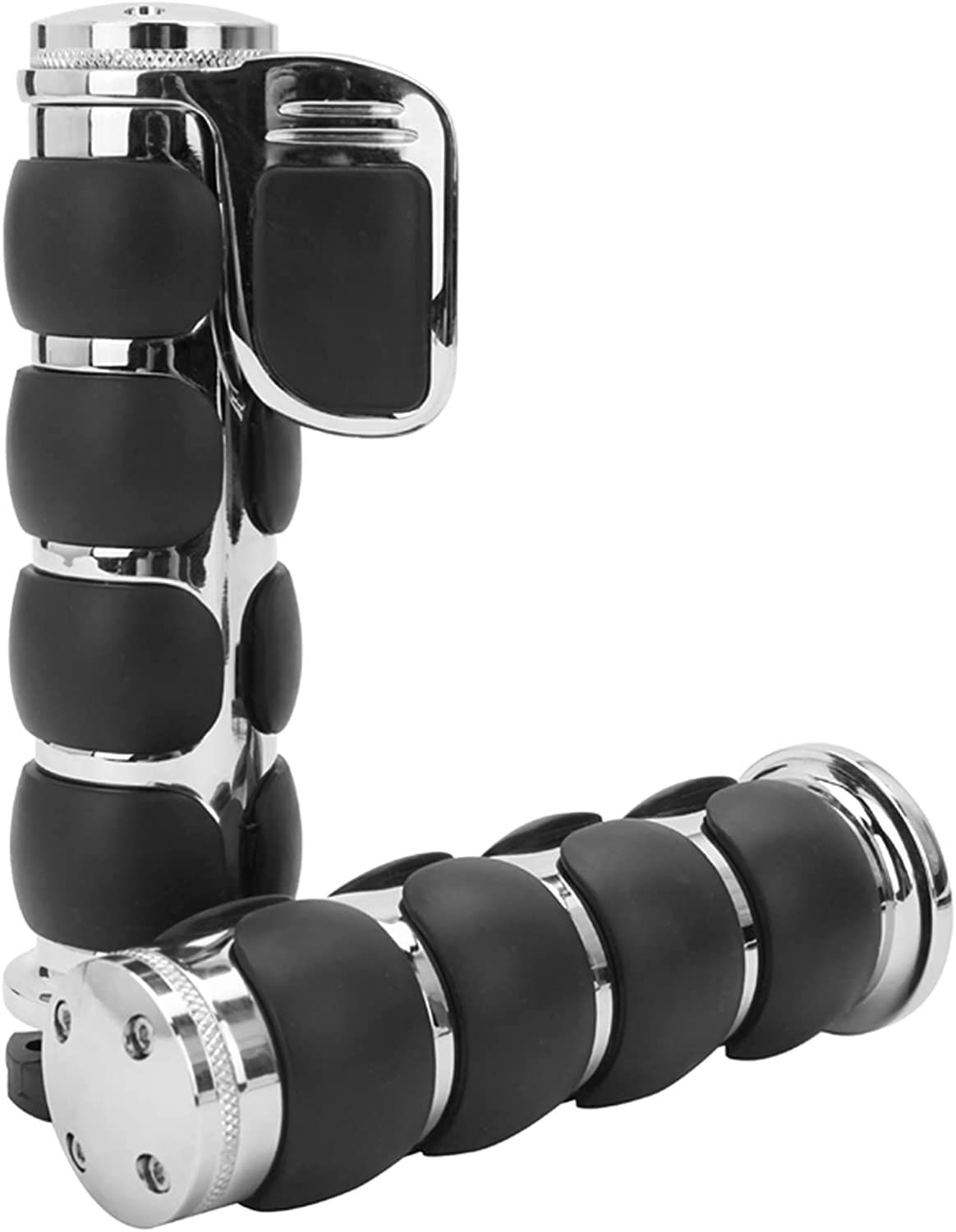 2.5cm Motorcycle Handlebar Hand Grips w/Throttle Compatible Street Bike Dirt Bike Cruiser and Chopper (Sliver Flat Angle) - Image 5