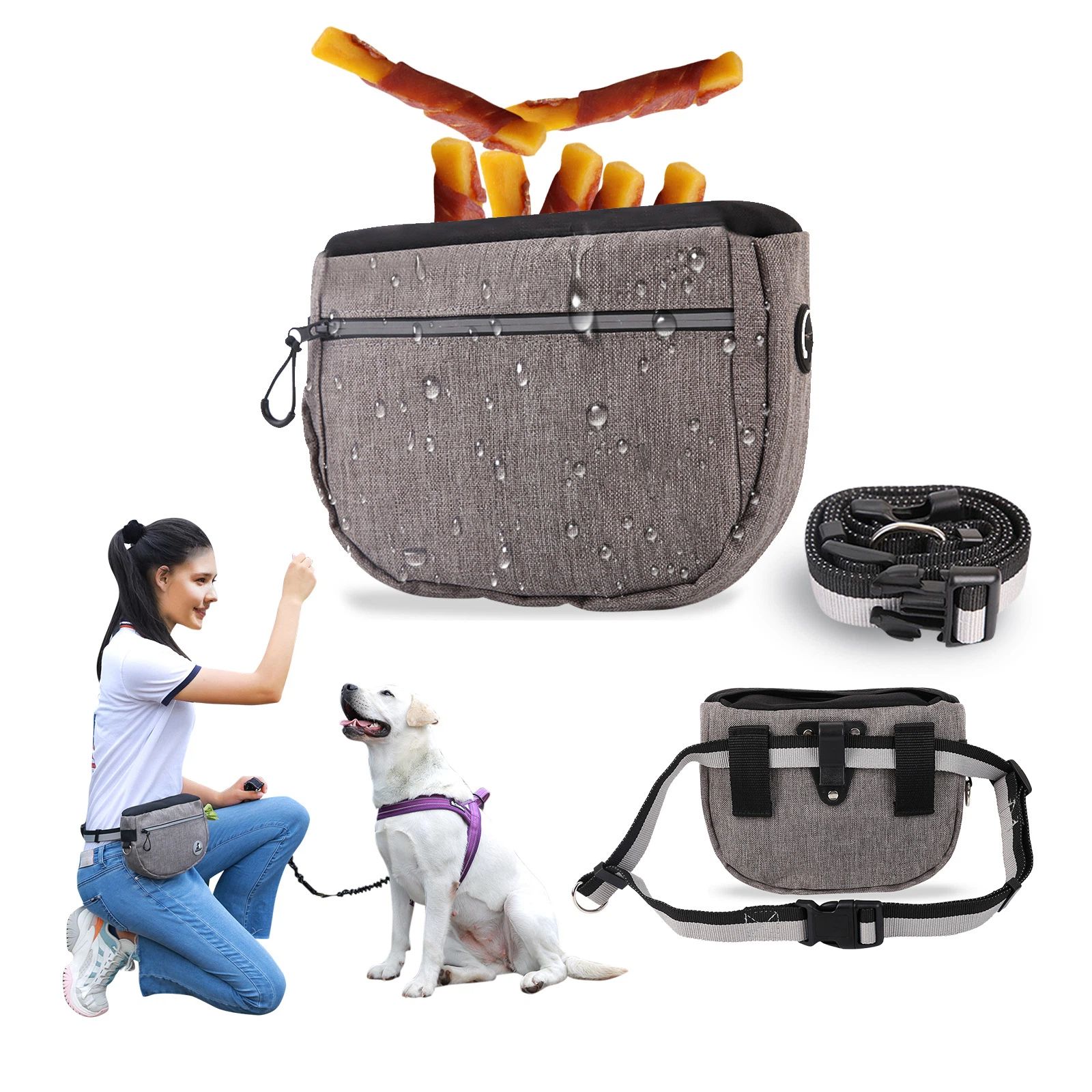Dog Treat Pouch Bag for Training – Removable Liners, Large Opening Capacity Treat Bag Obedience Cards, Waist Strap Clip Treat Fanny Pack for Dog Training and Walking - Image 4