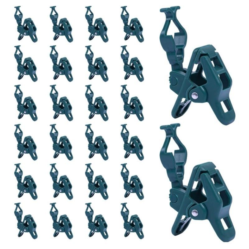 Christmas Lights Universal Spring Clips, 50 Count Quick Spring Clips for Holiday Light Decorations, Shatterproof Shingle and Gutter Clips for E12 E17, Metal Surface Roof Fence Railing Gates - Image 1