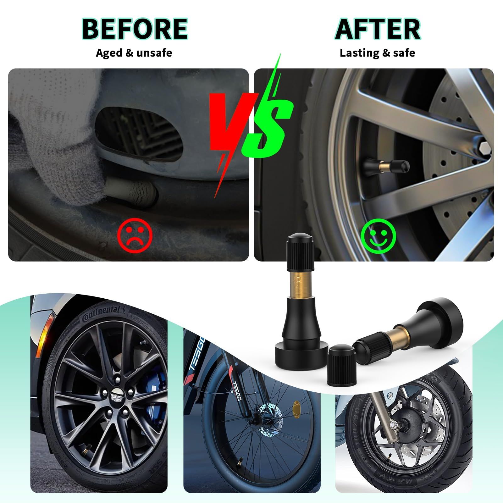 50pcs TR600 High Pressure Tire Valve Stem - High-Pressure Tubeless Snap-in Valves Good for Larger or Heavy-Duty Vehicle - Image 2