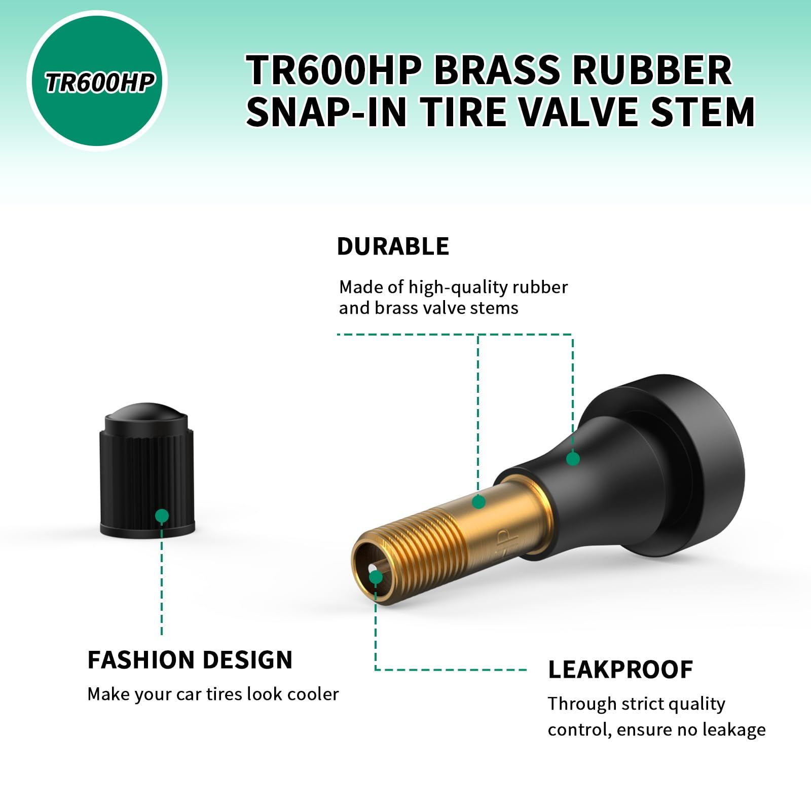 50pcs TR600 High Pressure Tire Valve Stem - High-Pressure Tubeless Snap-in Valves Good for Larger or Heavy-Duty Vehicle - Image 3