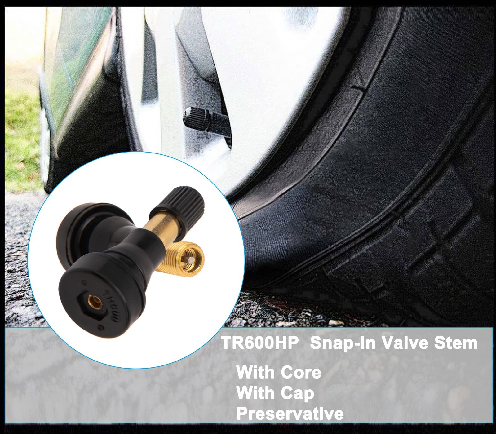 50pcs TR600 High Pressure Tire Valve Stem - High-Pressure Tubeless Snap-in Valves Good for Larger or Heavy-Duty Vehicle - Image 5