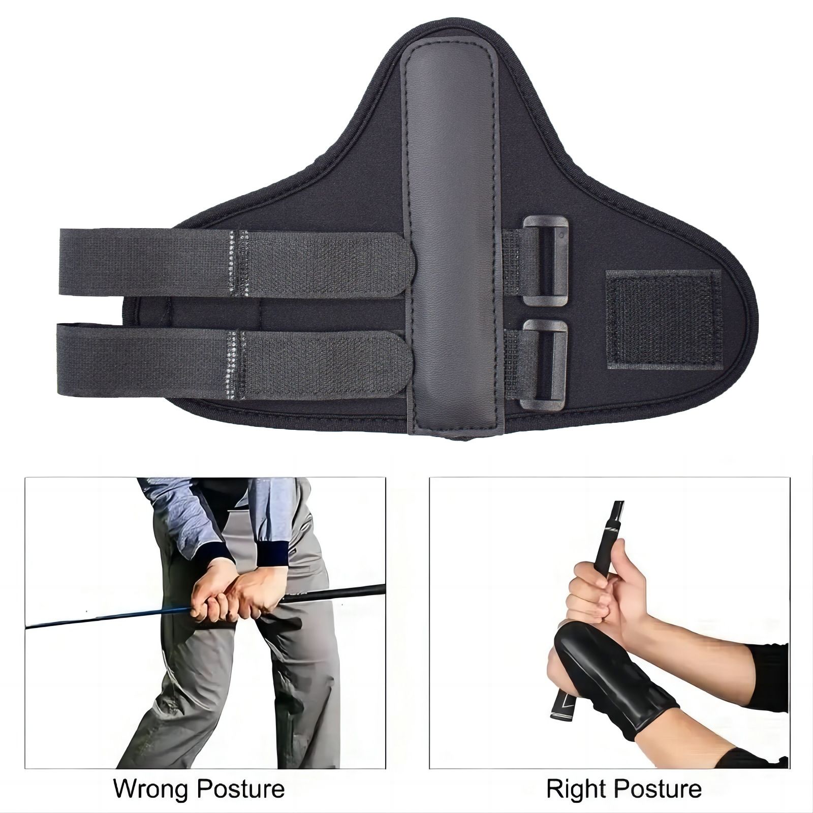 Golf Swing Training Aid, Golf Wrist Brace for Golf Training Swing Correction  Golf Swing Arm Band （black 2pcs） - Image 4