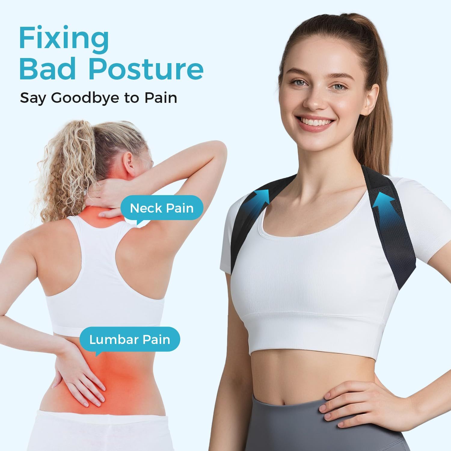 Posture Corrector for Women and Men, Invisible Mesh Breathable Back Brace, Adjustable Back Straightener, Relieves Shoulder, Neck, and Back Pain Large （L） - Image 2