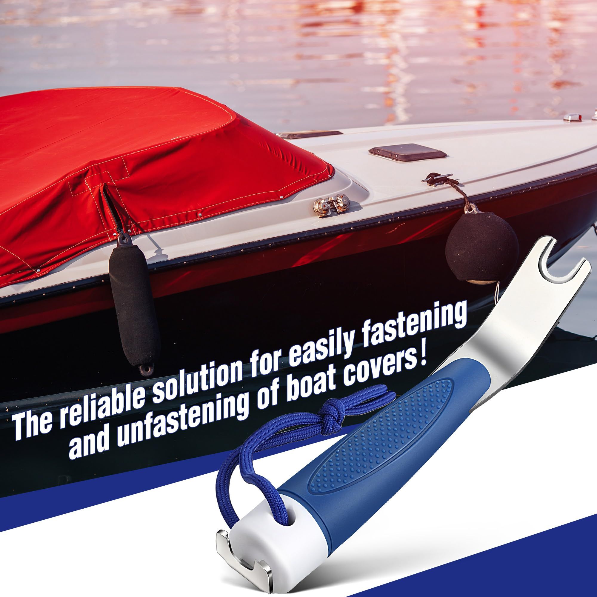 Practical and Durability Boat Cover Snap Release Tool Save Canvas from Ripping, Design for Boaters and Anglers（blue） - Image 2