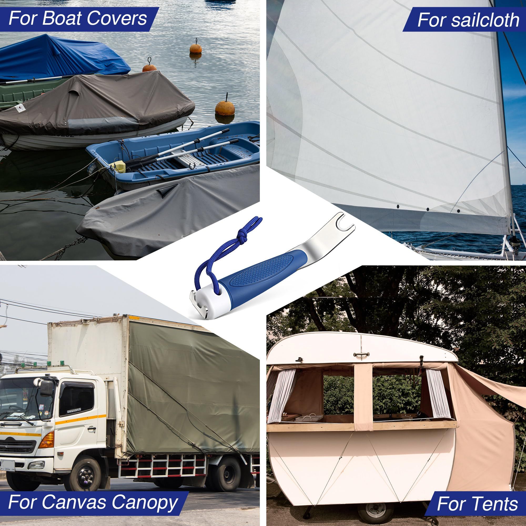 Practical and Durability Boat Cover Snap Release Tool Save Canvas from Ripping, Design for Boaters and Anglers（blue） - Image 4