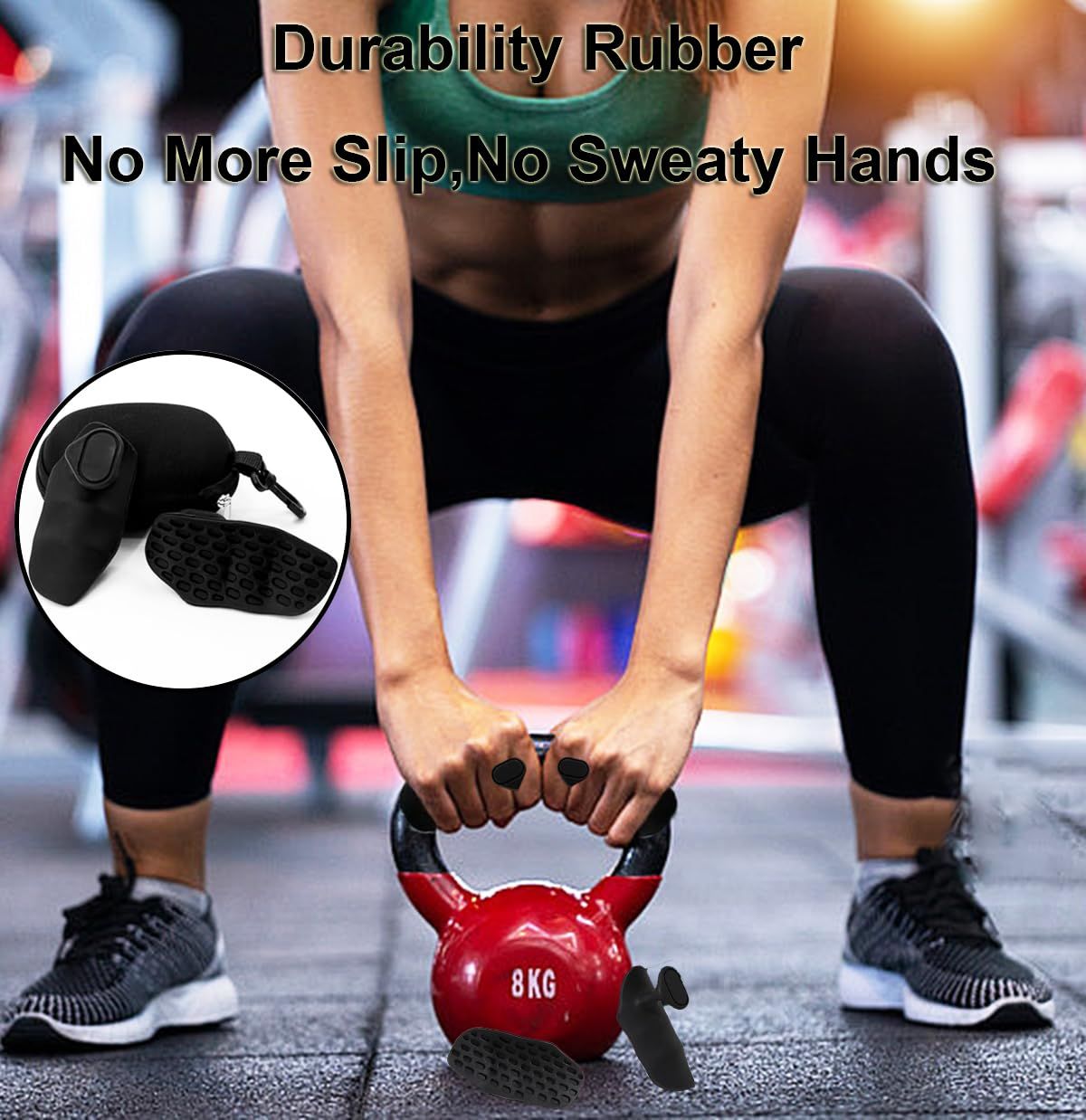 4Pcs Weight Lifting Grips for Men Women, Ergonomics Workout Rubber Fingerless Gym Grips,  Grip for Exercise Bodybuilding,Deadlifts, Exercise, Weight Lifting, Dumbbell - Image 3