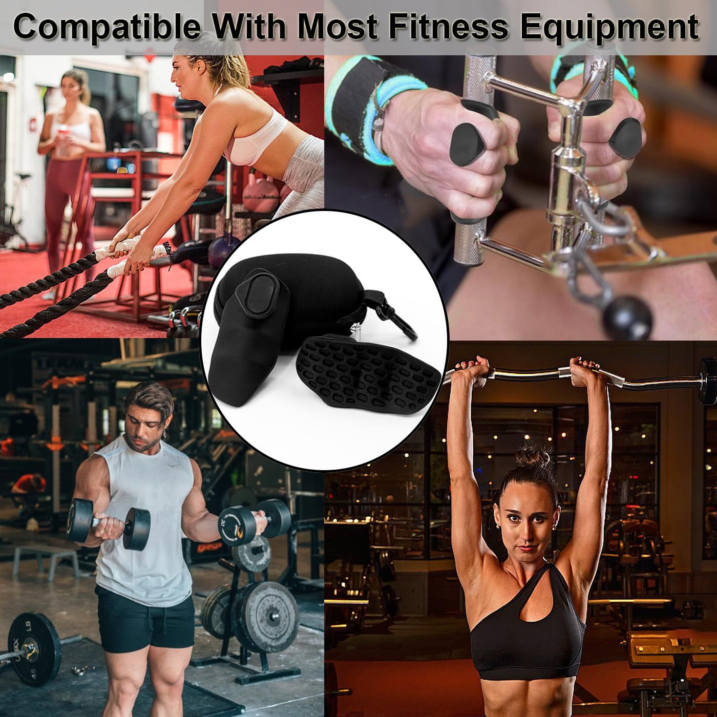 4Pcs Weight Lifting Grips for Men Women, Ergonomics Workout Rubber Fingerless Gym Grips,  Grip for Exercise Bodybuilding,Deadlifts, Exercise, Weight Lifting, Dumbbell - Image 4