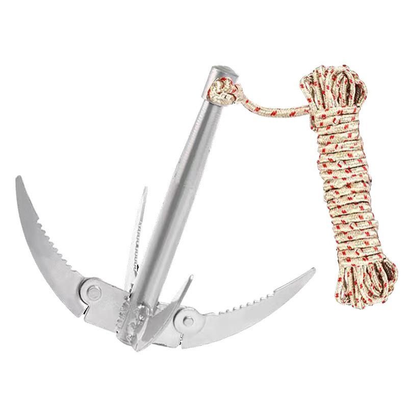 Ant Mag Grappling Hook Stainless Steel Claw Carabiner for Camping Hiking Tree Grabbing and Water Lifting Salvage（Bring a 20 meter rope (rope color random)） - Image 1