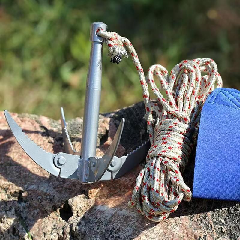 Ant Mag Grappling Hook Stainless Steel Claw Carabiner for Camping Hiking Tree Grabbing and Water Lifting Salvage（Bring a 20 meter rope (rope color random)） - Image 2