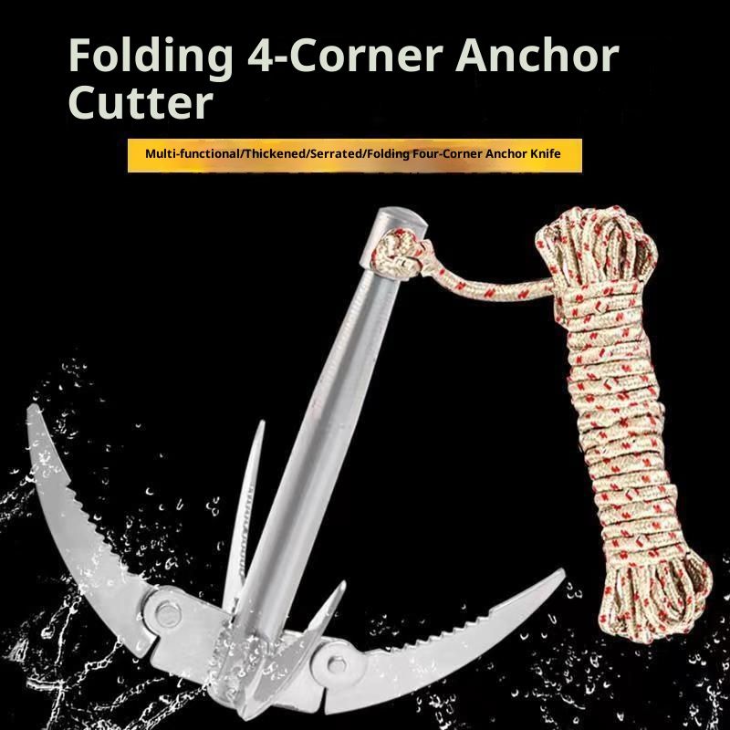 Ant Mag Grappling Hook Stainless Steel Claw Carabiner for Camping Hiking Tree Grabbing and Water Lifting Salvage（Bring a 20 meter rope (rope color random)） - Image 3
