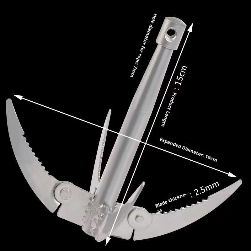 Ant Mag Grappling Hook Stainless Steel Claw Carabiner for Camping Hiking Tree Grabbing and Water Lifting Salvage（Bring a 20 meter rope (rope color random)） - Image 5