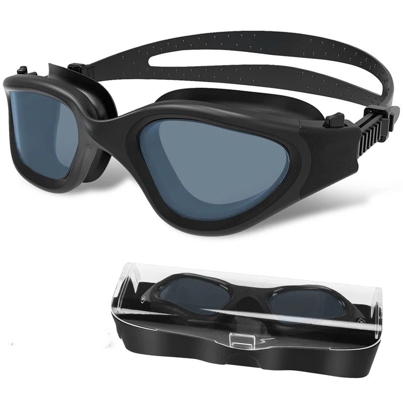 Swim Goggles, Swimming Goggles Anti-Fog for Adult Men Women Adults Teenagers（17.5*4.6cm，black) - Image 2