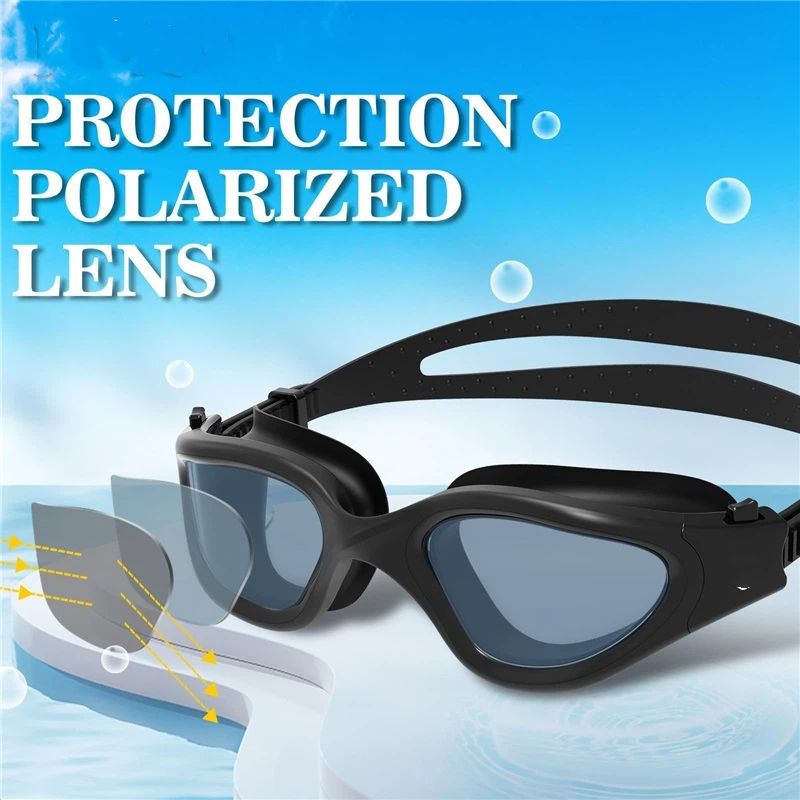 Swim Goggles, Swimming Goggles Anti-Fog for Adult Men Women Adults Teenagers（17.5*4.6cm，black) - Image 3