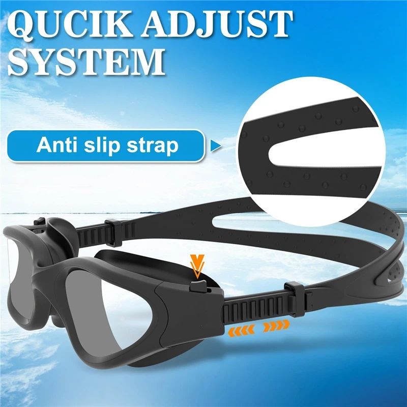 Swim Goggles, Swimming Goggles Anti-Fog for Adult Men Women Adults Teenagers（17.5*4.6cm，black) - Image 5