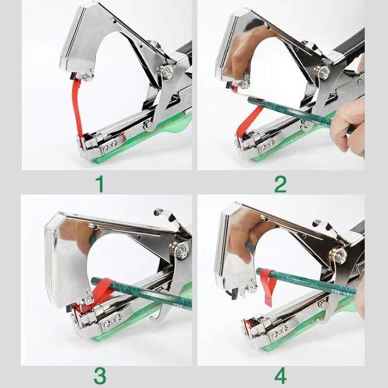 Plant Tying Machine Tape Tool for Tomatoes Peppers Grapes Cucumbers and Vining Vegetables Quickly and Easily Tie, Great for Gardeners Farmers, with Tapes, Spare Parts, Staples - Green - Image 4