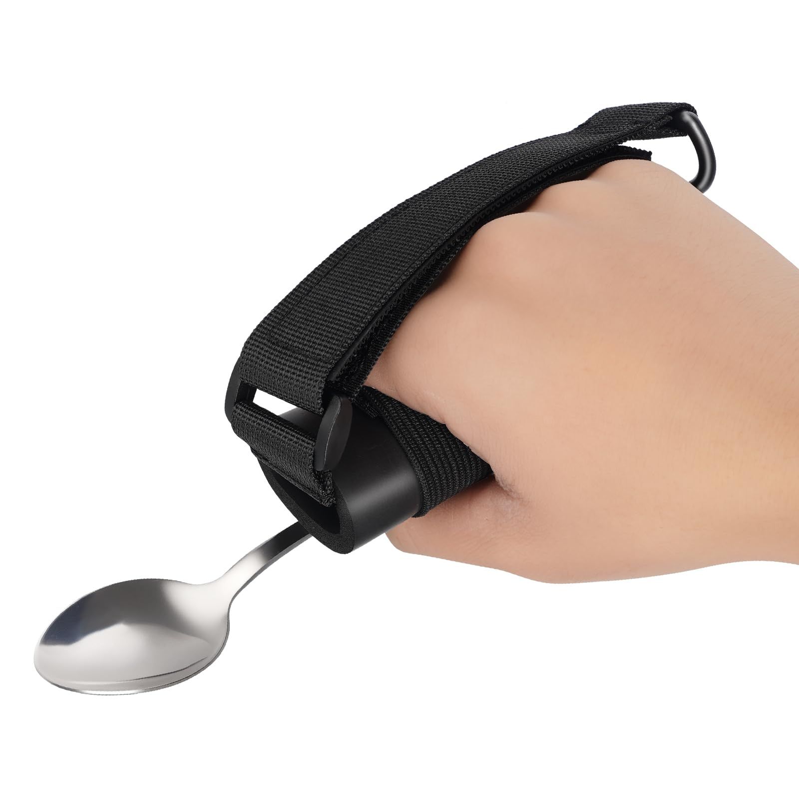 2pcs Disabled Eating Aids Utensil Holders Eating Assistance Hand Cuff for Holding Spoon, Fork, Cutlery Adjustable Nylon Gripping Strap for Limited Mobility, Weak Grip, - Image 2