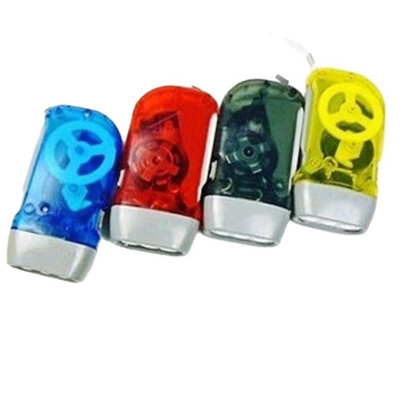 4-Pack Hand Crank Flashlight – Portable Wind Up Flashlight with Wrist Strap for Emergency Preparedness, Camping and Outdoor Activities （Yellow, red, green, blue） - Image 1