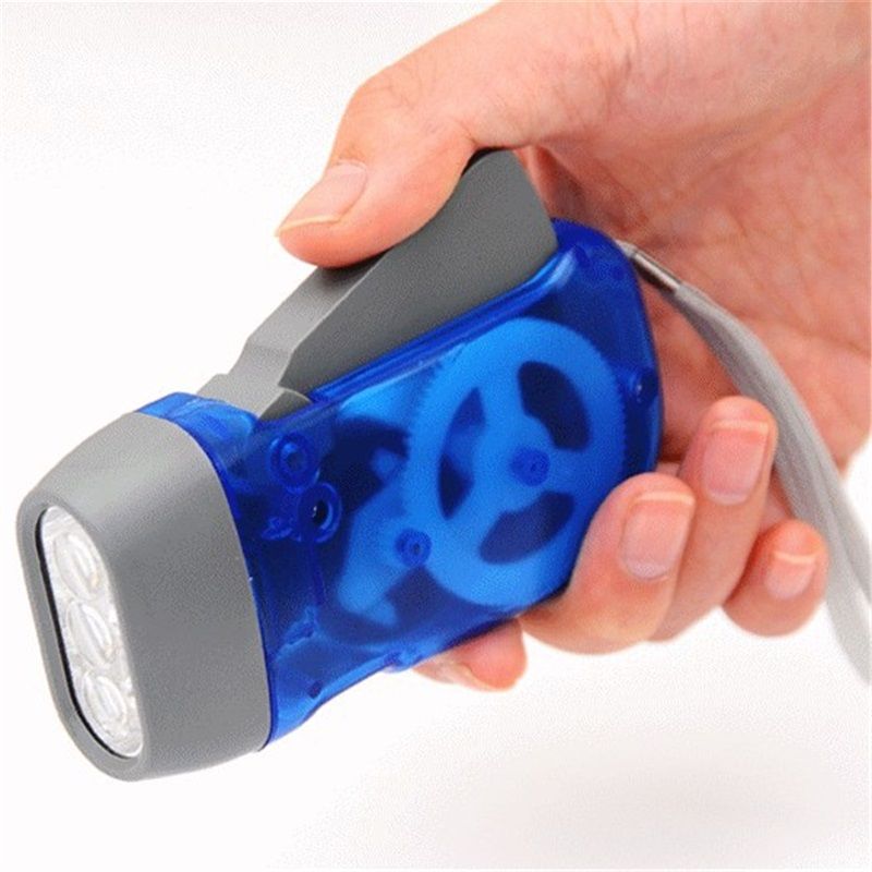 4-Pack Hand Crank Flashlight – Portable Wind Up Flashlight with Wrist Strap for Emergency Preparedness, Camping and Outdoor Activities （Yellow, red, green, blue） - Image 2