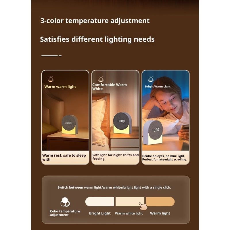 4 in 1 Sound Machine with Digital Clock & Night Light, White Noise Machine, 32-Level Volume, Memory & Timer, Rechargeable Battery, Portable for Baby（9*4.6*11cm） - Image 5