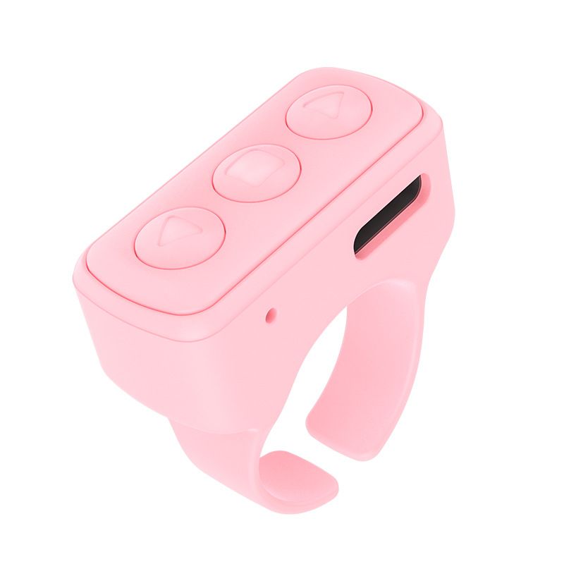 Ring Remote Control, Camera Shutter Remote, Wireless Bluetooth Scrolling Ring  Remote Shutter Control for Phone Camera pink - Image 1