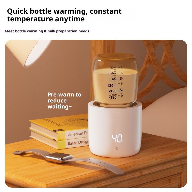Baby Bottle Warmer Portable 3 Minutes Fast Milk Warmer for Travel with 4 Selectable Temperature & Burn Protection（white） - Image 2