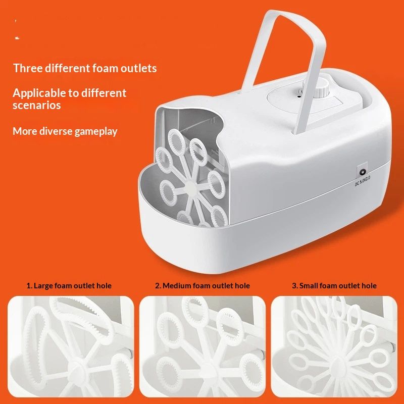 Bubble Machine, Automatic Bubble Blower Machine, Portable Bubble Maker for Outdoor and Indoor Use, (White) - Image 4