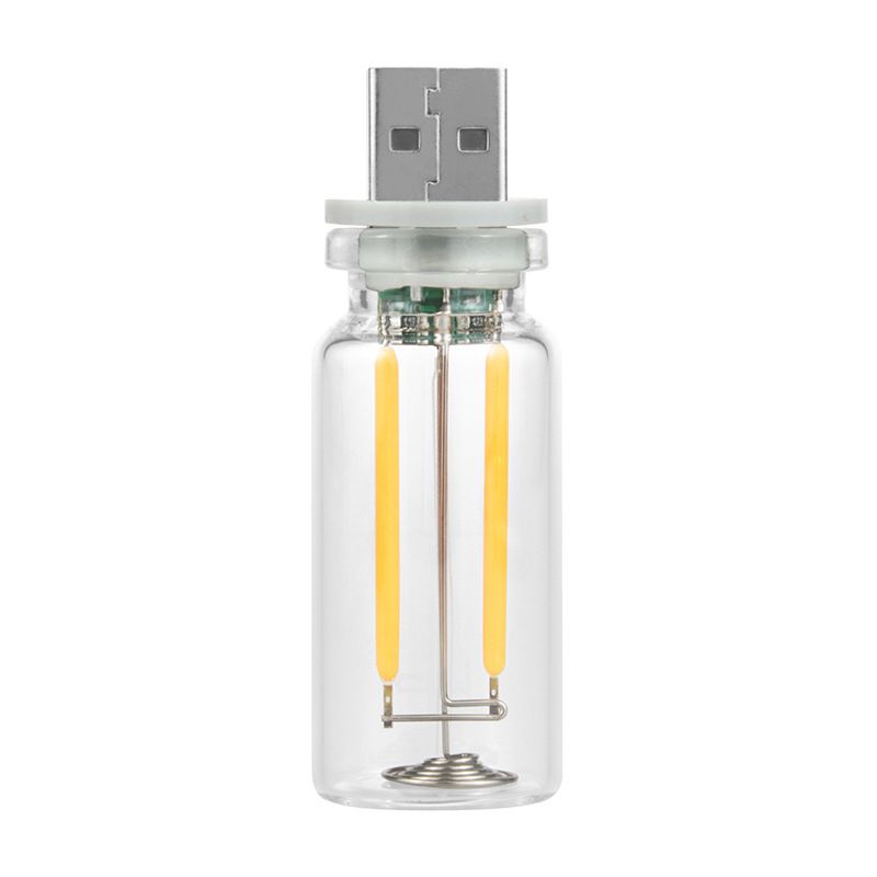4 PCS Car USB Lights, Plug-in Retro Car Atmosphere Lamp with Touch Dimmable, Portable Mini Glass Bottle LED Bulb Night Lights for Vehicle Bedroom Hallway Camping Holiday Decoration (white) - Image 2