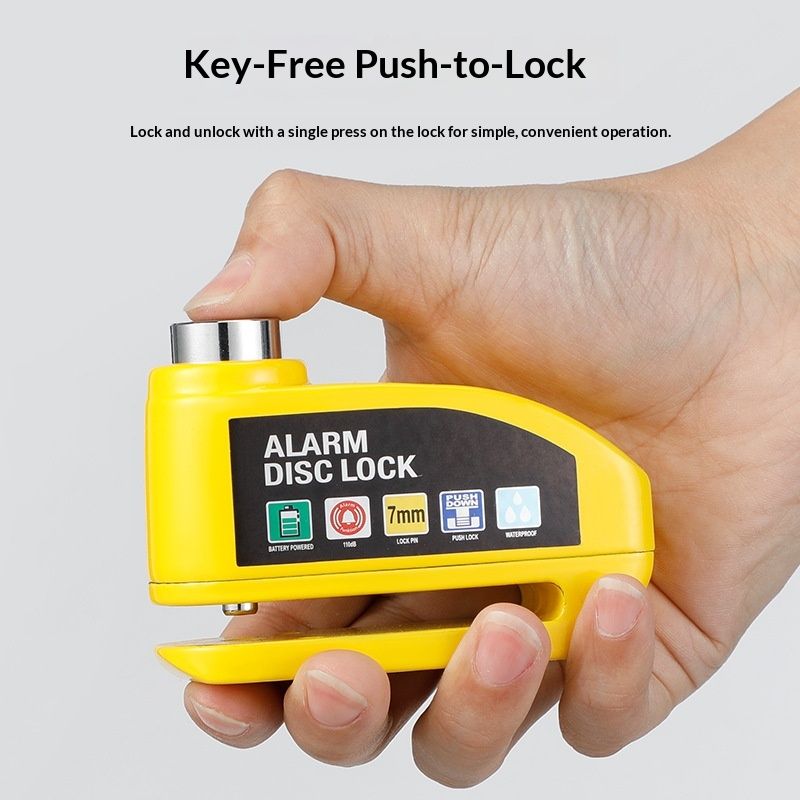 Alarm Disc Lock with Alarm 110dB, Anti Theft Waterproof Motorcycle Disc Lock with Reminder Cable, Motorcycle Wheel Lock for Moto/Moped/Bike/E-Bike/Scooter with Disc Brake - Image 3