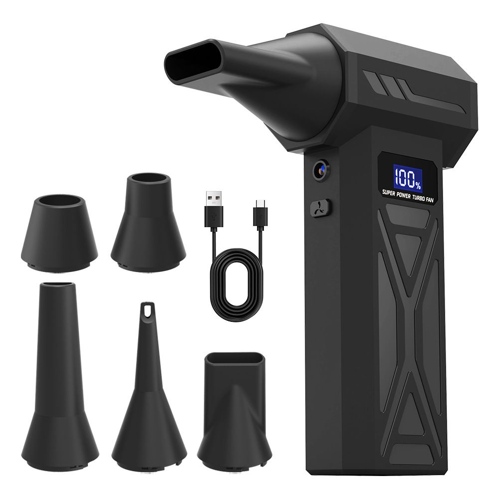 Cordless Paint Pouring Blower with 5 Nozzles Electric Air Duster, Four-Speed Adjustable Speed 110000RPM Compressed Air Duster with LED Light, - Image 1