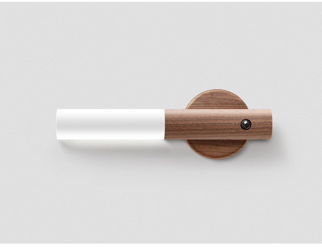 Wooden Motion Sensor Night Lights Magnet Body Sensor Hallway Night Lights Rechargeable Led Light Portable Stairway Wall Sconce Battery Powered Cabinet Lights (walnut wood
) - Image 4