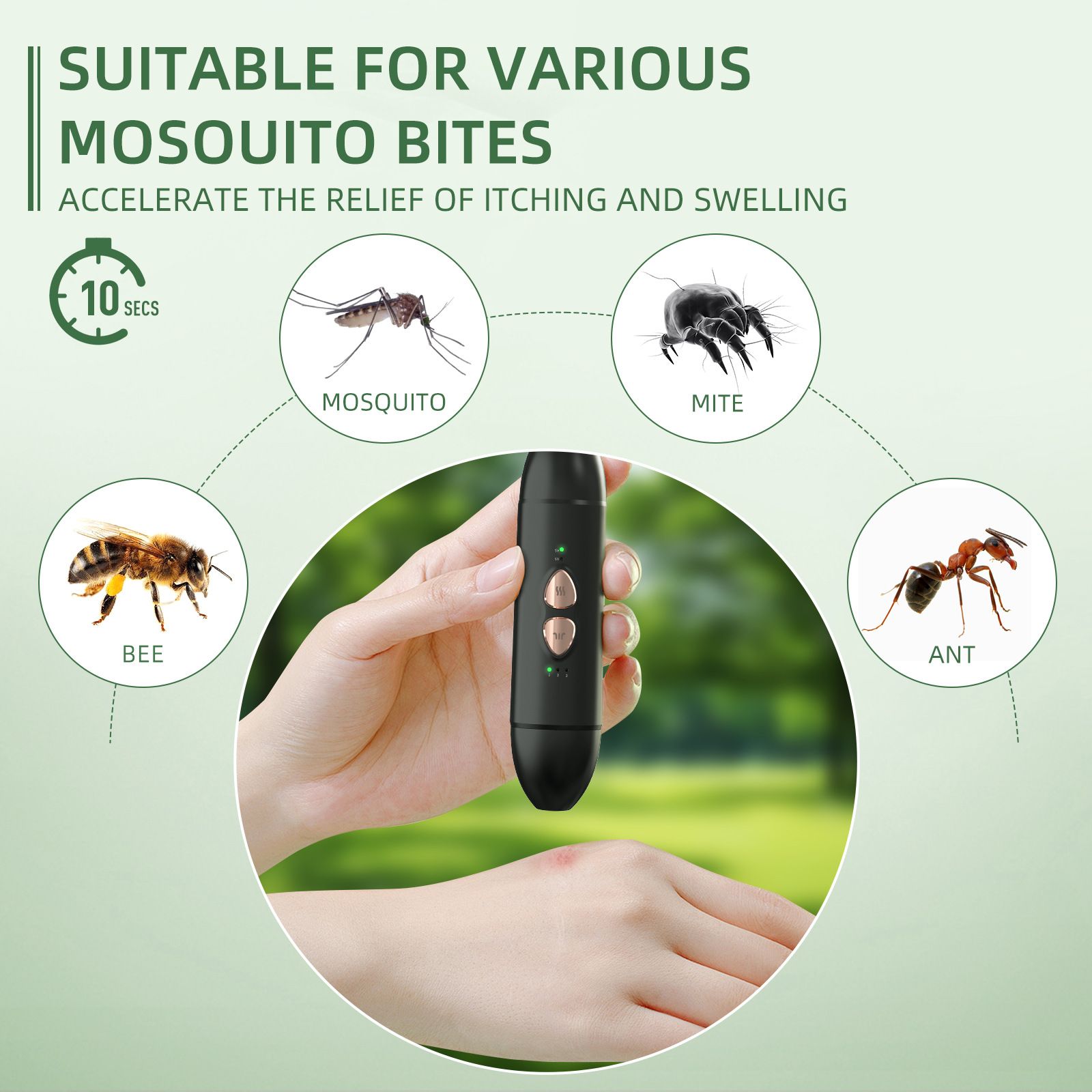 Bug Bite Relief with Suction Tool and Heat Mosquito Itch Relief-Insect Sting&2-in-1 Bite Relief Rechargeable Bug Bite Sucker and Fast Itch Relief from Bug and Mosquito Bites - Image 3