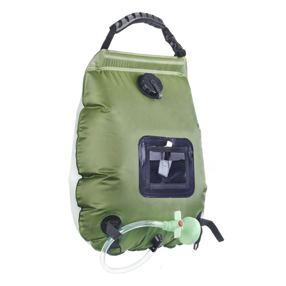 Solar Portable Shower Bag, 5 Gal/20L Solar Heating Camping Shower Bag with Removable Hose&On-Off Switchable Shower Head, Compact Camping Shower  green - Image 1