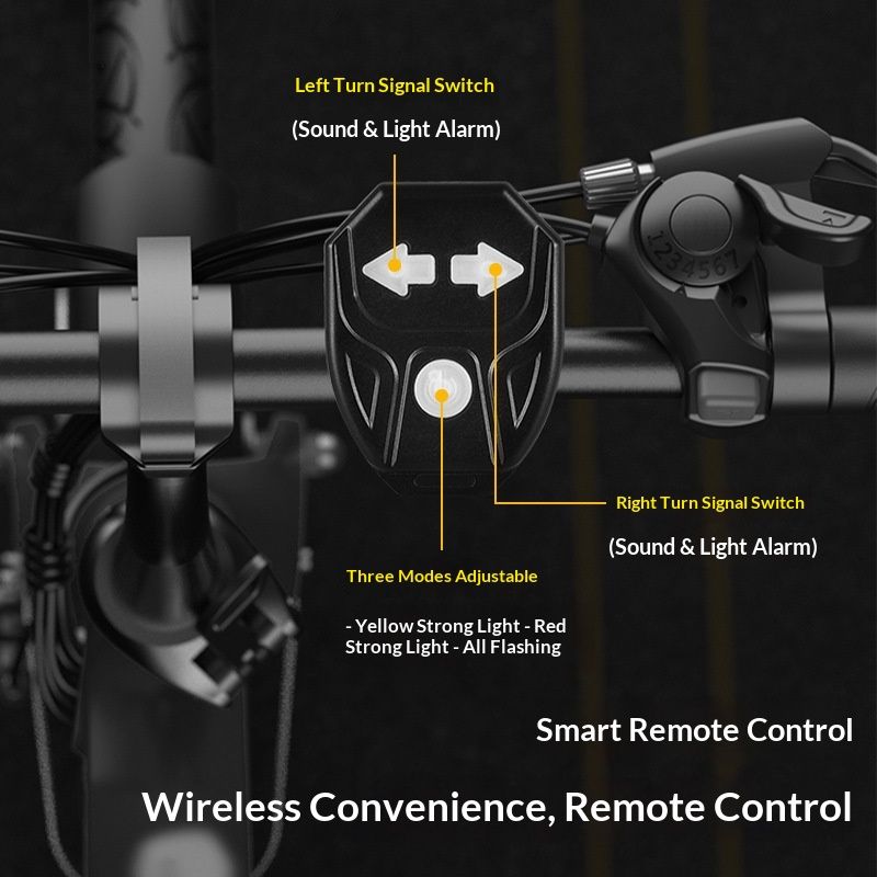 Split Bicycle Rear Lights, USB Rechargeable Turn Signal Bike Taillights for Cycling, Cyclist Safety Warning Bike Light 5 Mode (Only One Remote Control) - Image 3