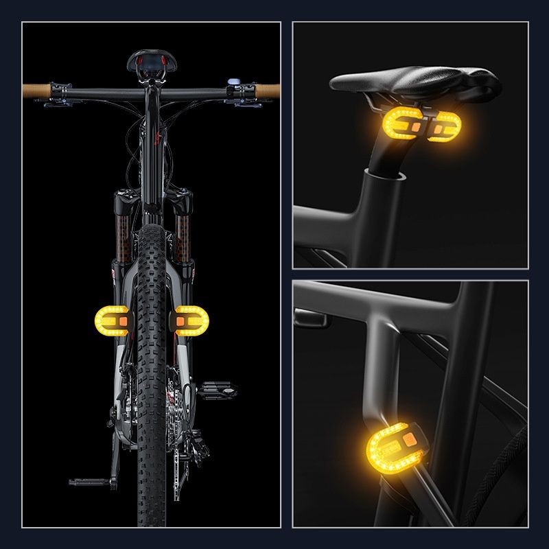 Split Bicycle Rear Lights, USB Rechargeable Turn Signal Bike Taillights for Cycling, Cyclist Safety Warning Bike Light 5 Mode (Only One Remote Control) - Image 4