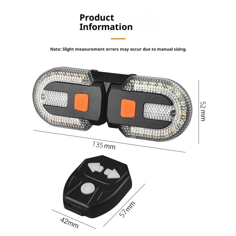 Split Bicycle Rear Lights, USB Rechargeable Turn Signal Bike Taillights for Cycling, Cyclist Safety Warning Bike Light 5 Mode (Only One Remote Control) - Image 5
