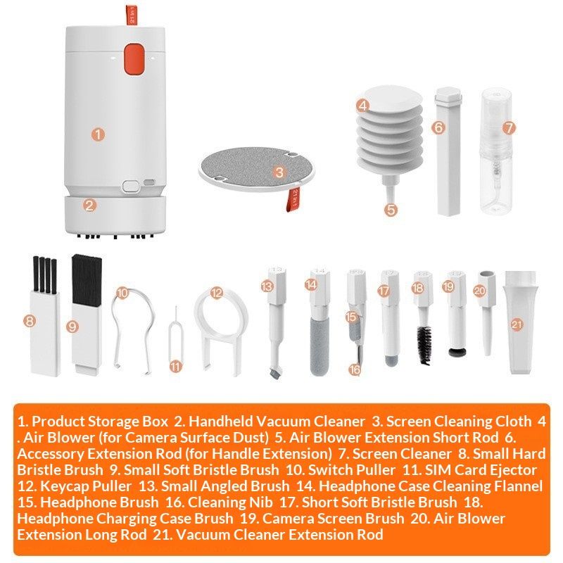 Laptop Phone Screen Cleaner Kit, Computer Keyboard Brush Cleaning Spray for20-in-1 Electronic Device Clean Tool for Camera PC Monitor Earbud TV Tablet Car Screens, white - Image 4
