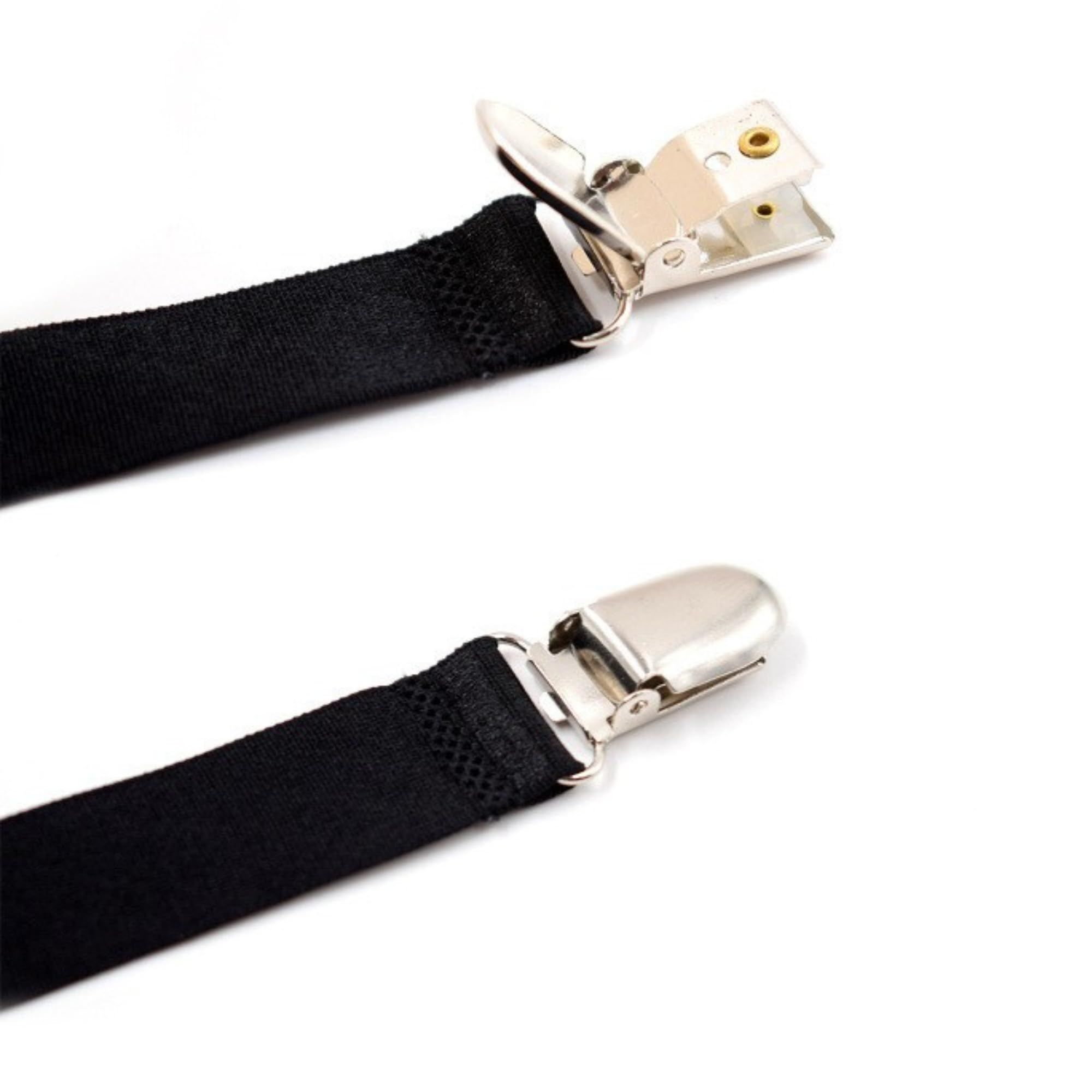 Mens Shirt Stays shirt garters for Men with Loops, 1 Pair, Elastic Black Shirt Garters, Keeps Shirts Tucked in All Day - Black - Image 3