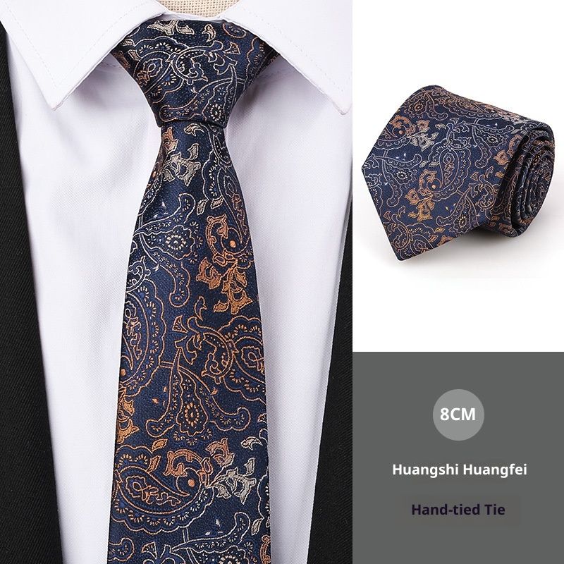 Mens 3.15inches Patterned Tie with Floral Printed Pocket Square, Casual Tie Men's Professional Formal Tie, Blue Casual Striped Tie - Image 2