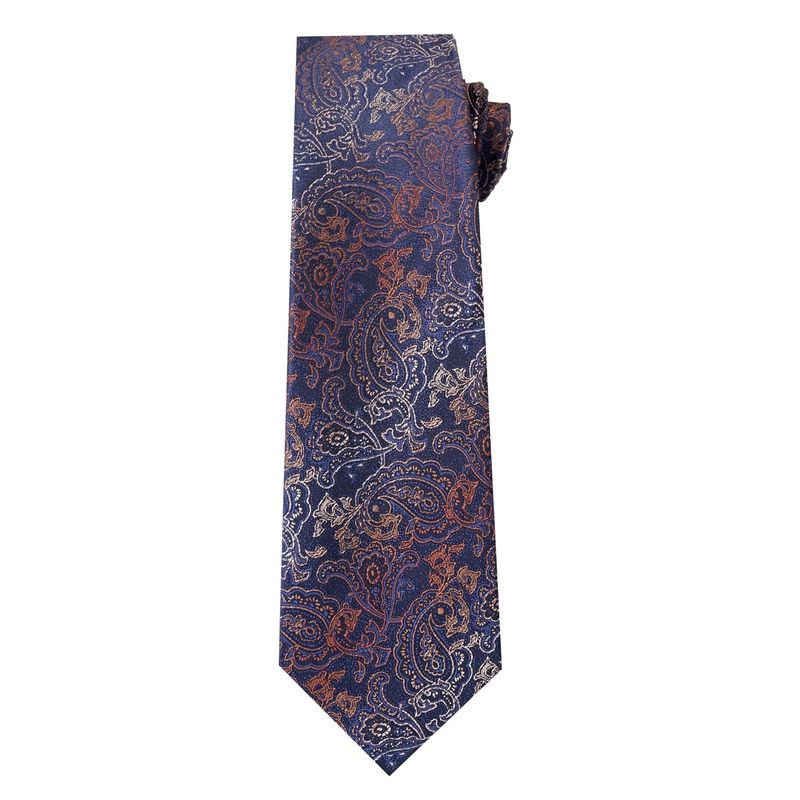 Mens 3.15inches Patterned Tie with Floral Printed Pocket Square, Casual Tie Men's Professional Formal Tie, Blue Casual Striped Tie - Image 3