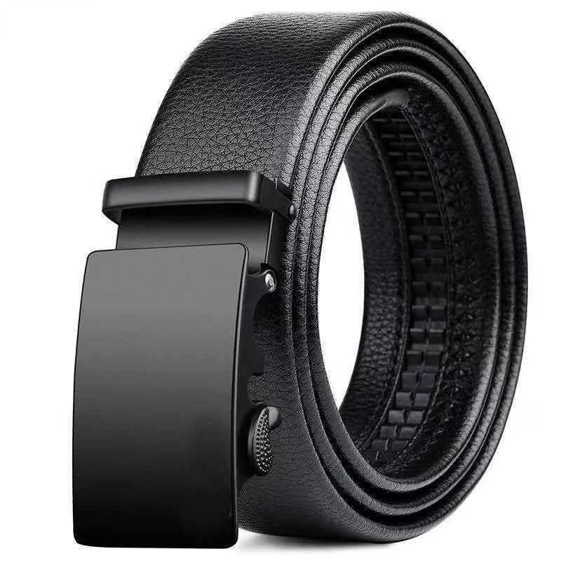 Mens Belt Leather Belt, Effortless Style, Piece Leather Belt with Minimalist Buckle Design (35mm, black) - Image 1