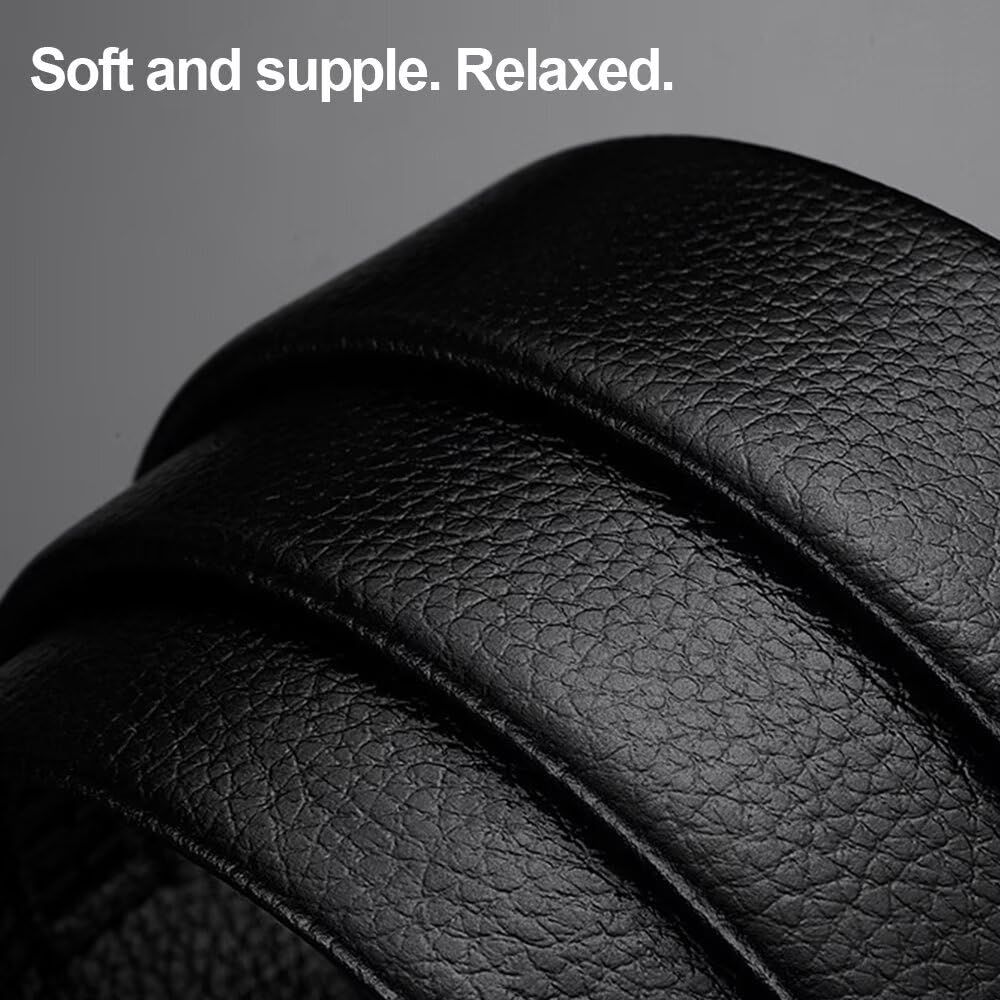 Mens Belt Leather Belt, Effortless Style, Piece Leather Belt with Minimalist Buckle Design (35mm, black) - Image 4
