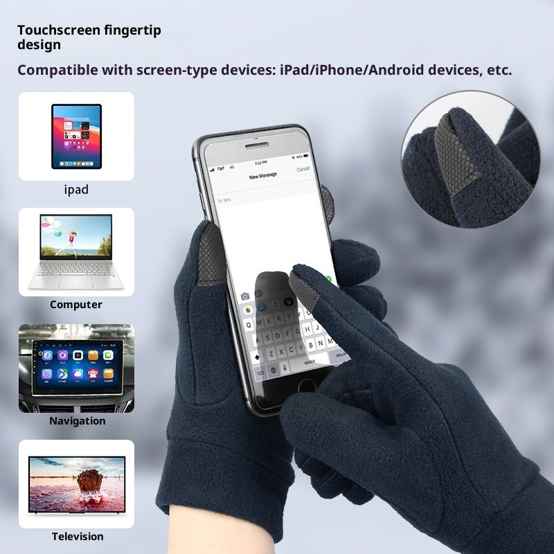 Silk Glove Liners | Soft & Comfortable | Touchscreen Thermal Gloves | Natural Wear | Unisex | navy blue ,XL - Image 2