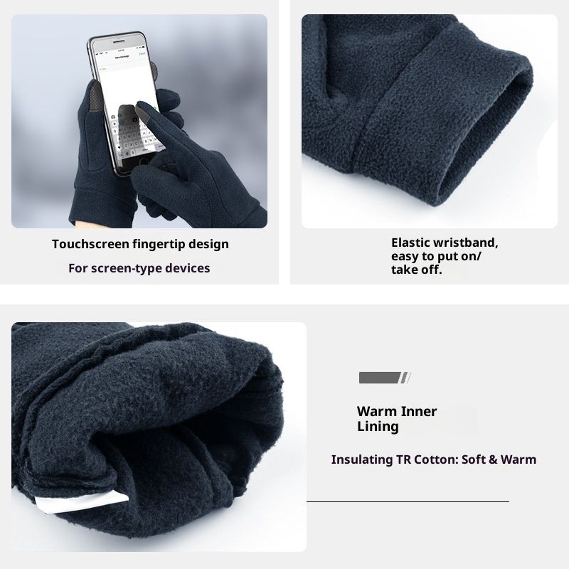 Silk Glove Liners | Soft & Comfortable | Touchscreen Thermal Gloves | Natural Wear | Unisex | navy blue ,XL - Image 3