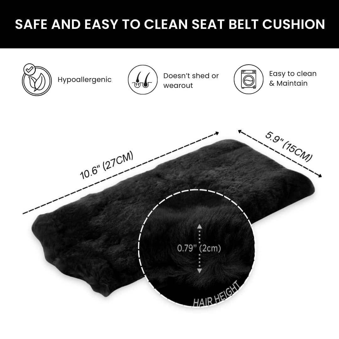 Car Seat Belt Pad,2 Pack Soft Seat Belt Cover for Shoulder Pad Neck Cushion Protector Car Accessories (Black) - Image 5