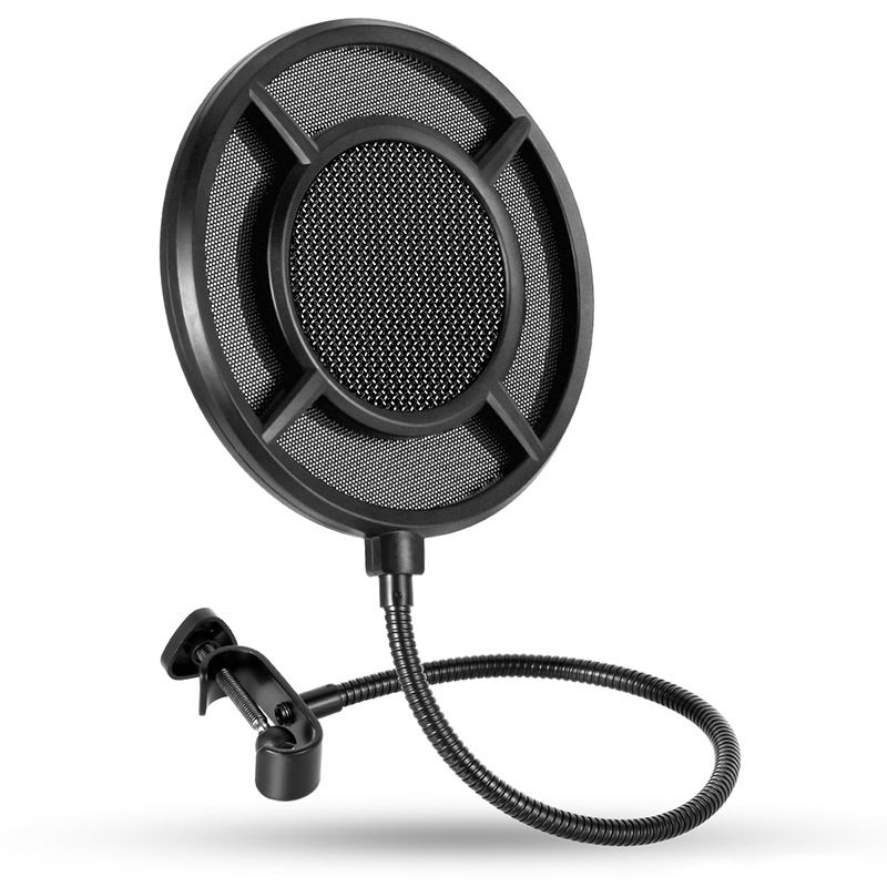 2-layer  Anti spray net for Other Mic, Upgraded Metal Microphone Pop Filter Windscreen with Flexible 360°Gooseneck - Image 1