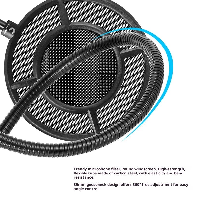 2-layer  Anti spray net for Other Mic, Upgraded Metal Microphone Pop Filter Windscreen with Flexible 360°Gooseneck - Image 3
