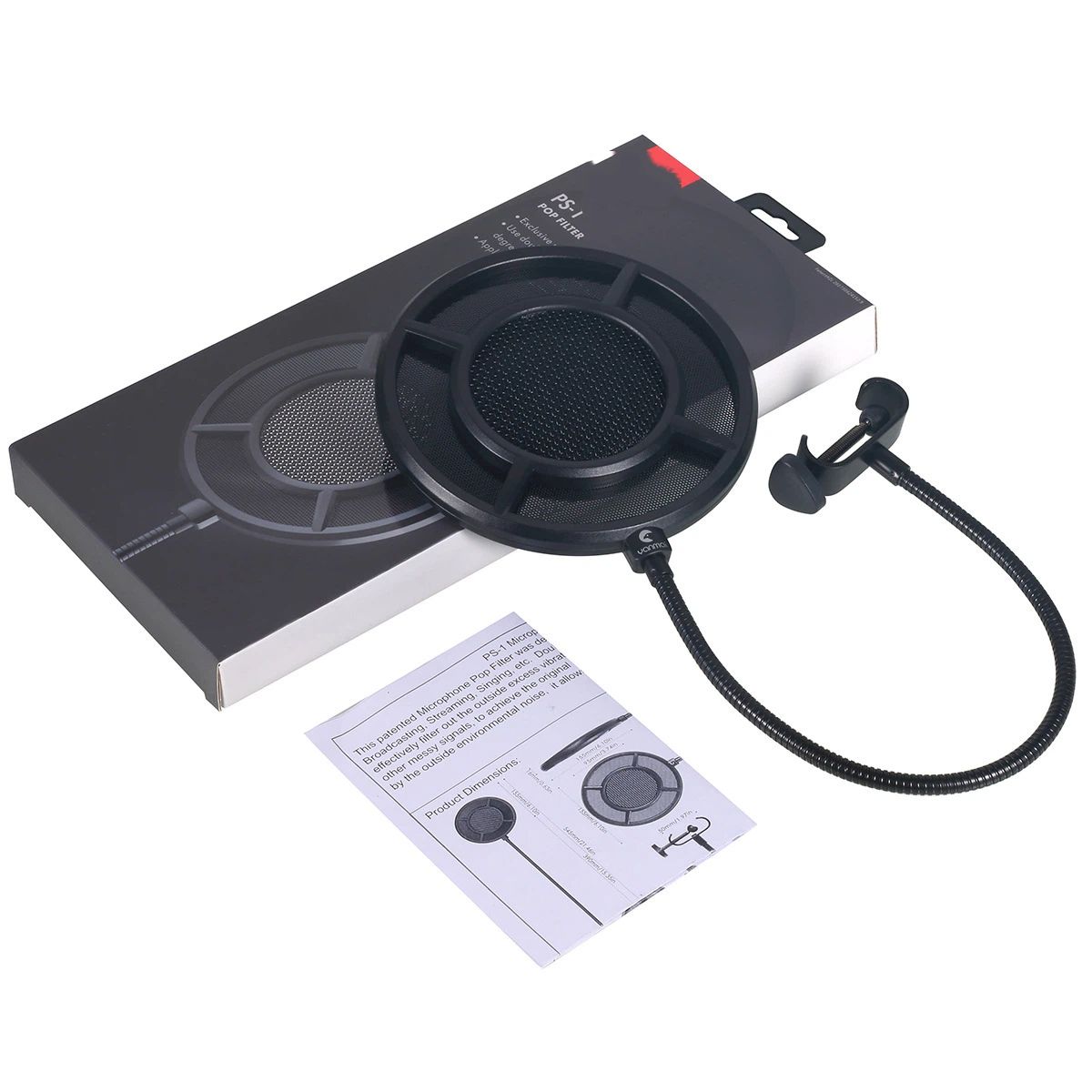 2-layer  Anti spray net for Other Mic, Upgraded Metal Microphone Pop Filter Windscreen with Flexible 360°Gooseneck - Image 5