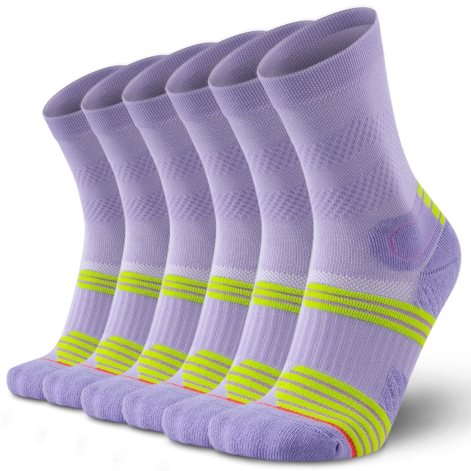 3 pack Womens Viscose Compression Running Crew Socks, Moisture-Wicking Anti-Blister Hiking&Gym Athletic（Purple） - Image 1