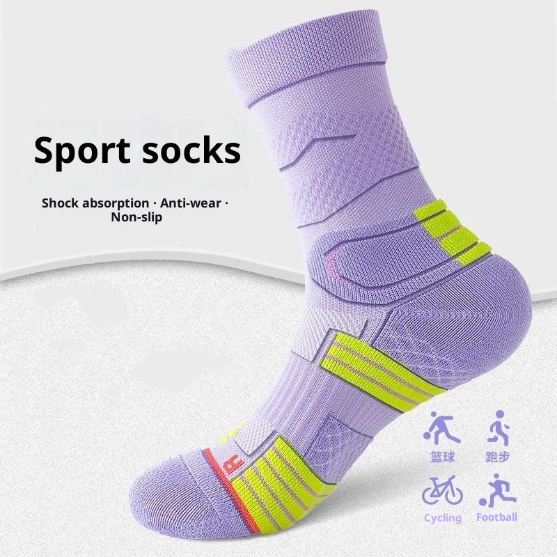 3 pack Womens Viscose Compression Running Crew Socks, Moisture-Wicking Anti-Blister Hiking&Gym Athletic（Purple） - Image 2